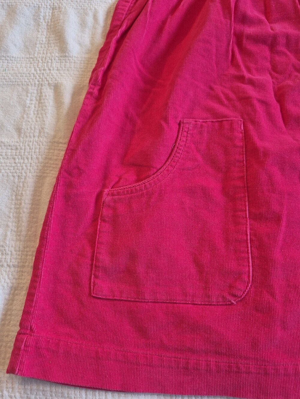 Mini Boden girls 6-7 yrs pink corduroy folded short sleeve dress 2 pockets EUC - Picture 2 of 6